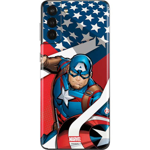 Marvel Captain America Action Pose Galaxy S21 Plus 5G Skin